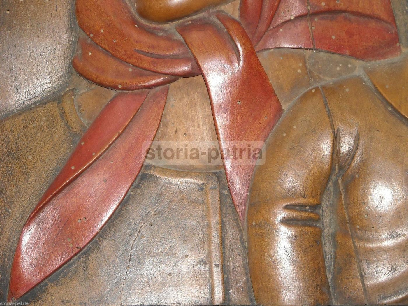 Scultura Lignea Michele Caporale, Madre Con Bambino, Abruzzo