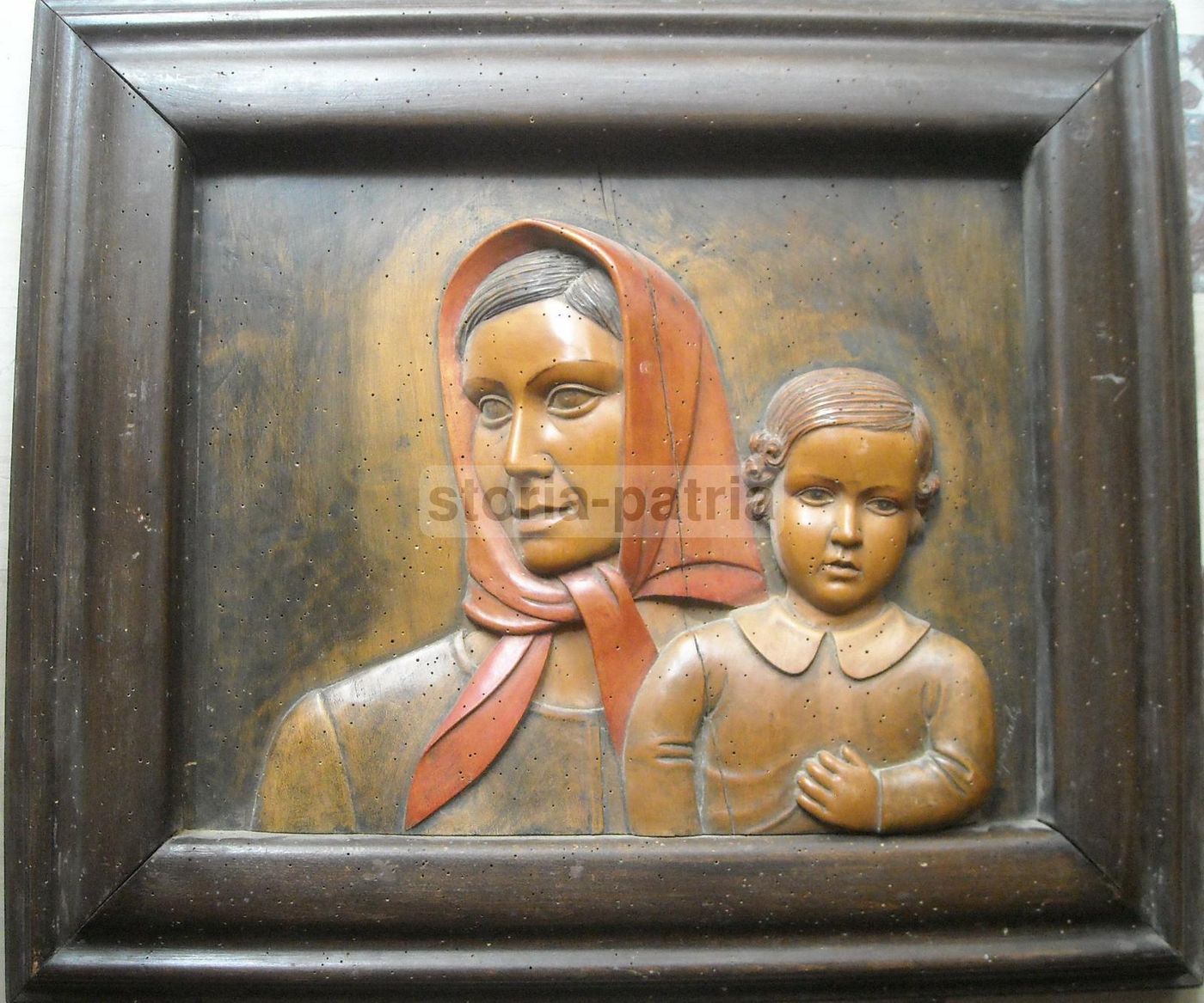 Scultura Lignea Michele Caporale, Madre Con Bambino, Abruzzo