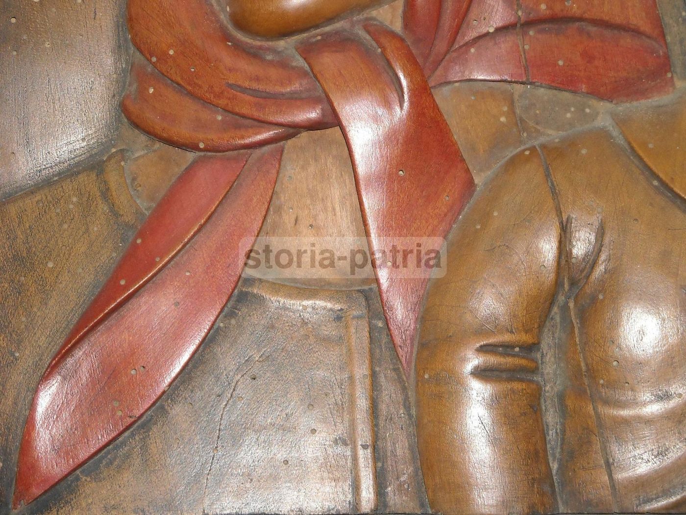 Scultura Lignea Michele Caporale, Madre Con Bambino, Abruzzo