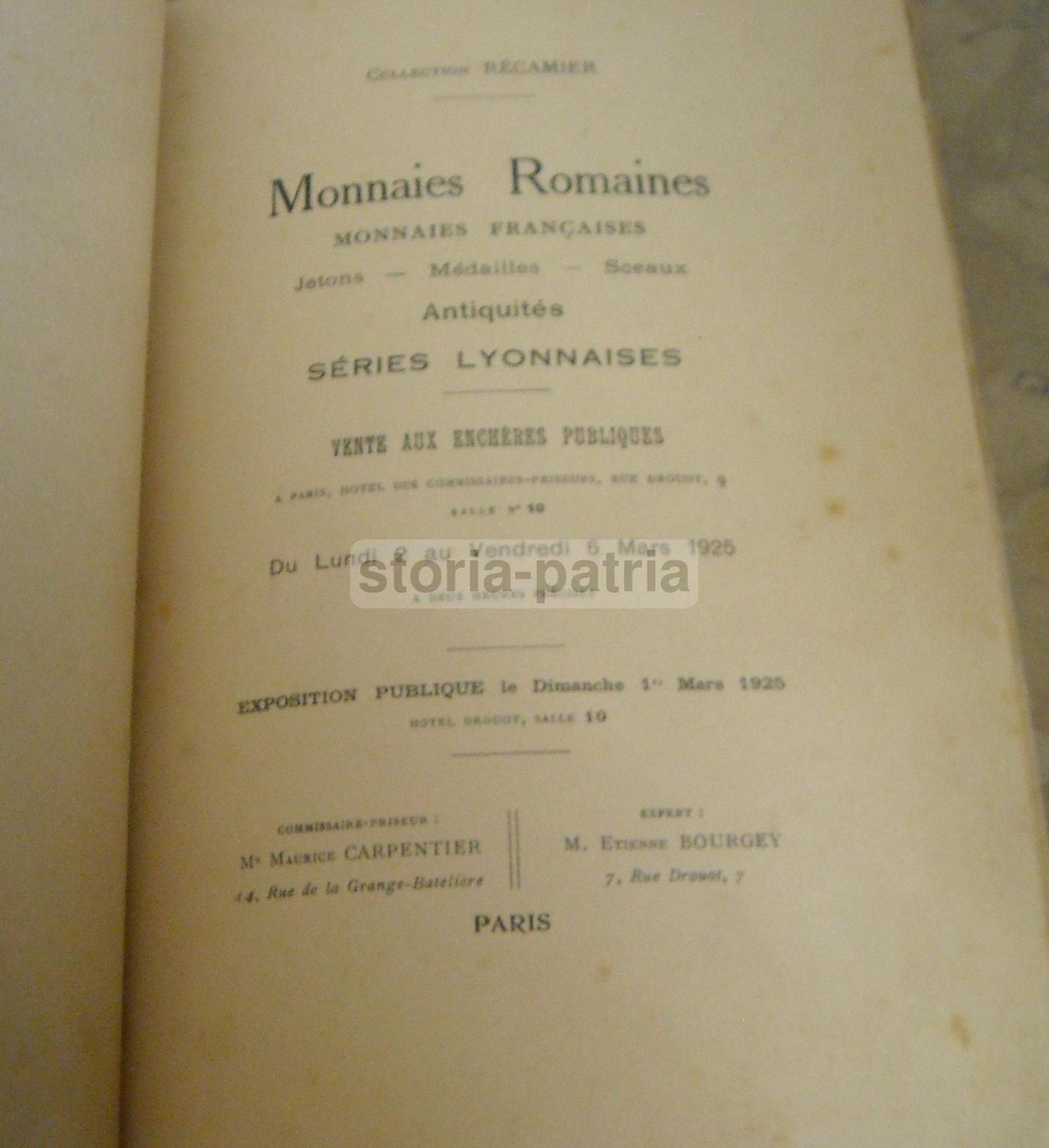 Catalogo Della Collezione Recamier: Monete Romane E Francesi, Parigi, 1925