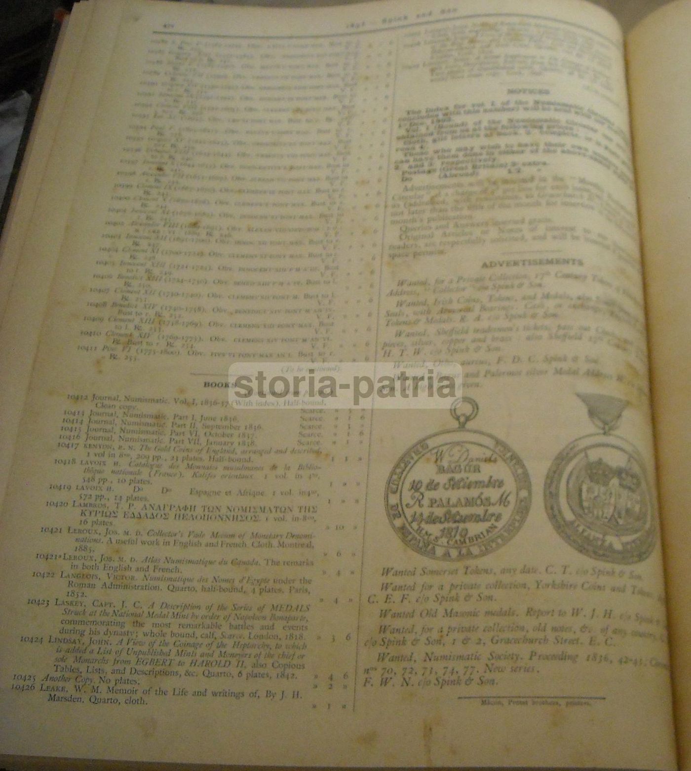 Numismatic Circular Spink Londra 1893 Monete Greche Romane Sicilia