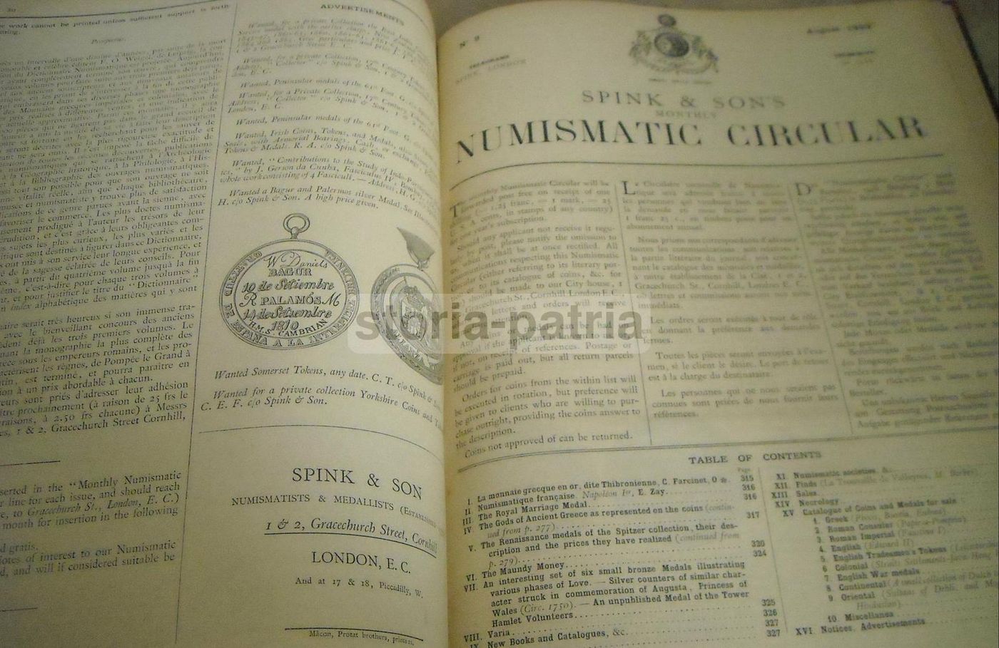 Numismatic Circular Spink Londra 1893 Monete Greche Romane Sicilia