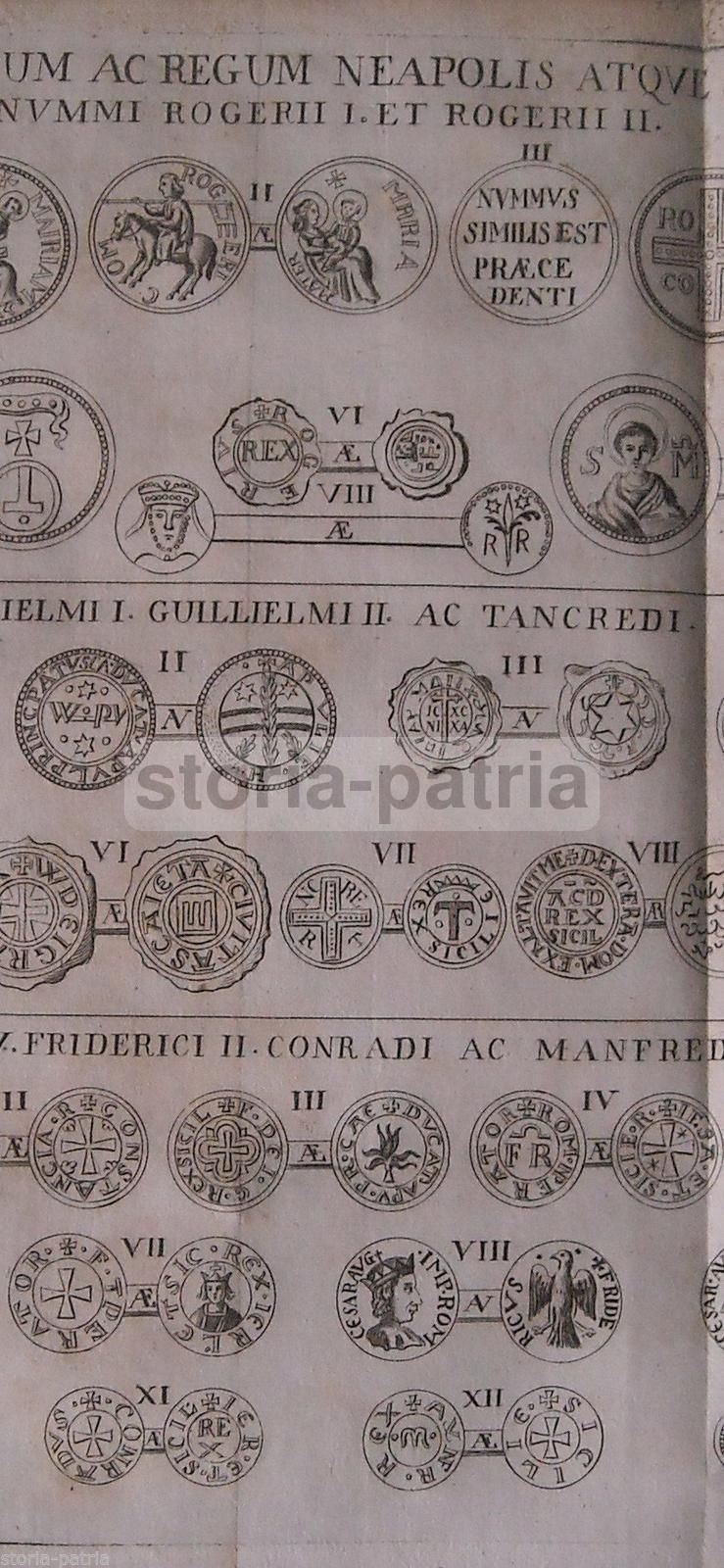 Incisione Numismatica Normanna Regno Napoli E Sicilia 1750