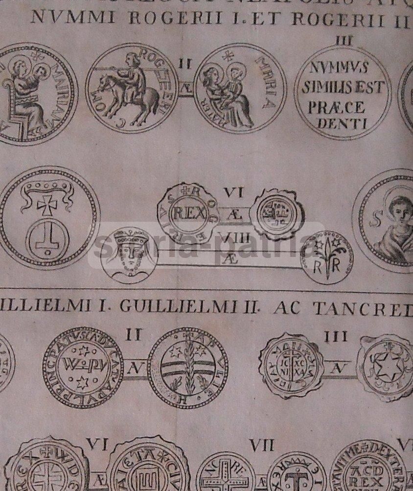 Incisione Numismatica Normanna Regno Napoli E Sicilia 1750