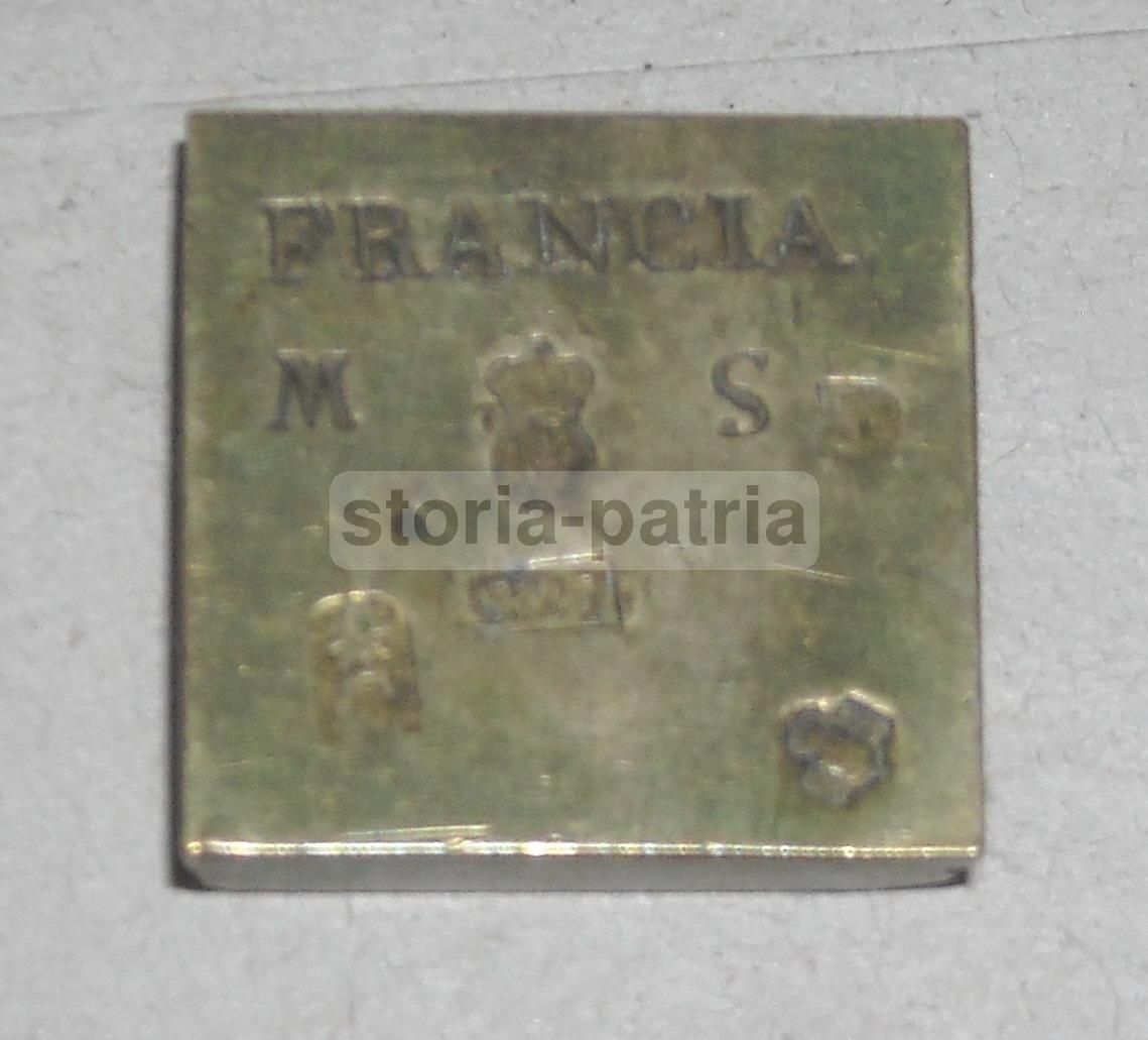 Antico Peso Numismatico Francia Con Punzoni Araldici (fine XVIII   Inizio XIX Secolo)