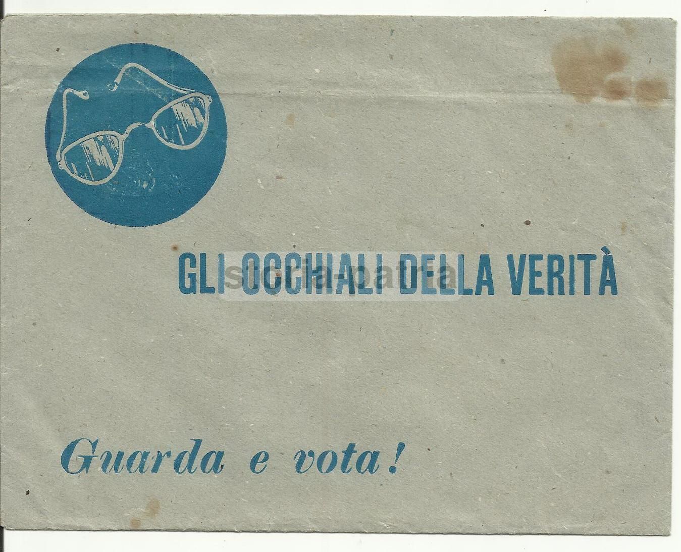 Busta Propaganda Elettorale «Gli Occhiali Della Verità»   Guarda E Vota