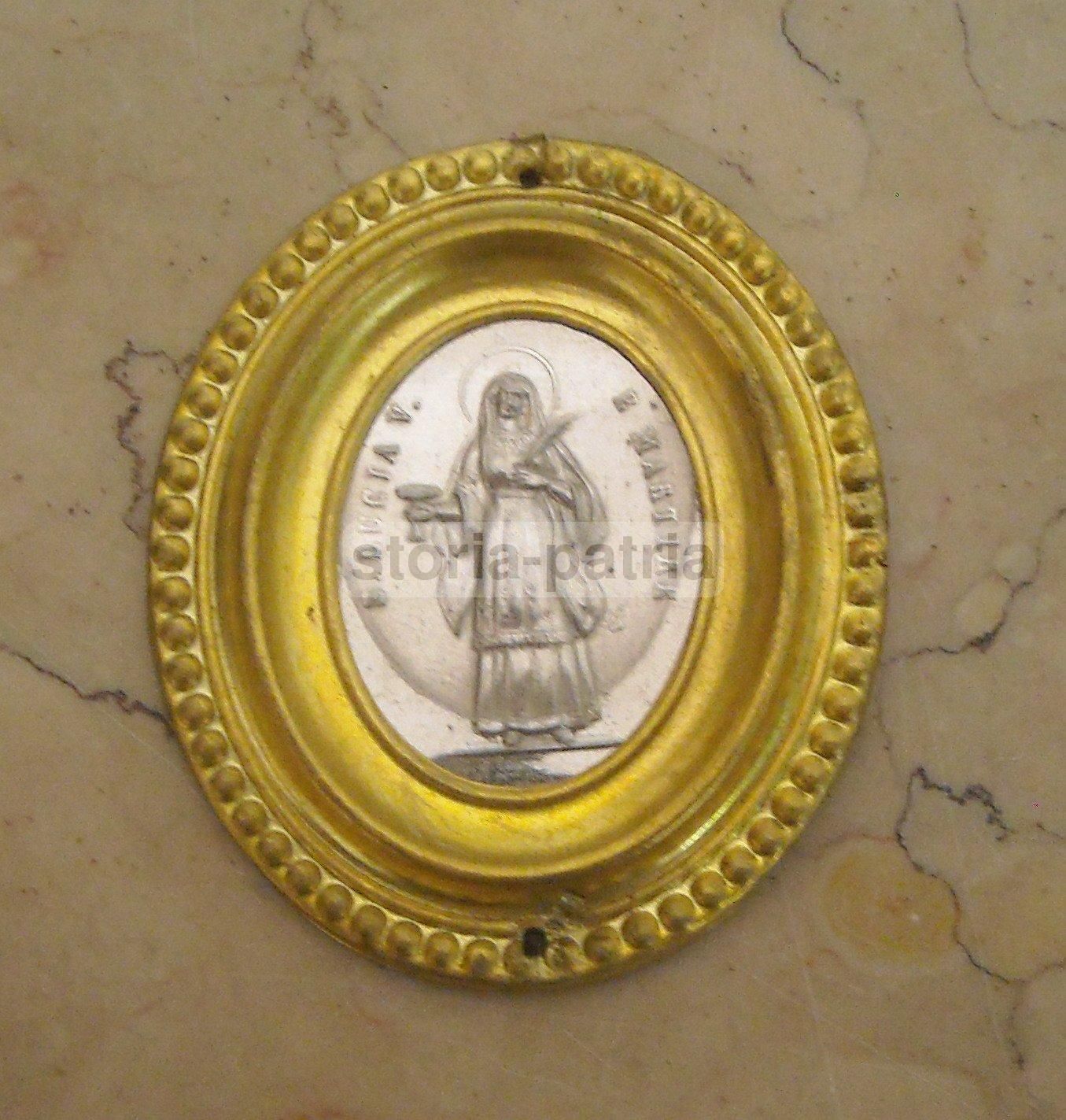Santa Lucia Miniatura Devozionale In Metallo Argentato A Sbalzo, XIX Secolo