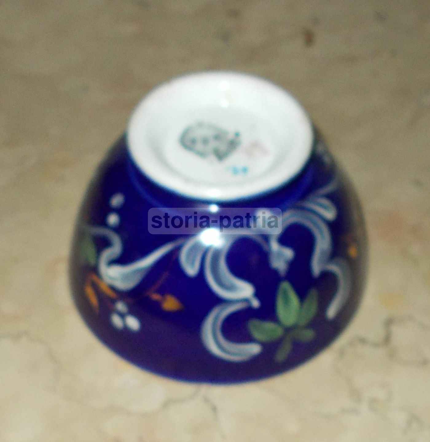 Tazza Antica Opaque De Sarreguemines Con Stemma Araldico