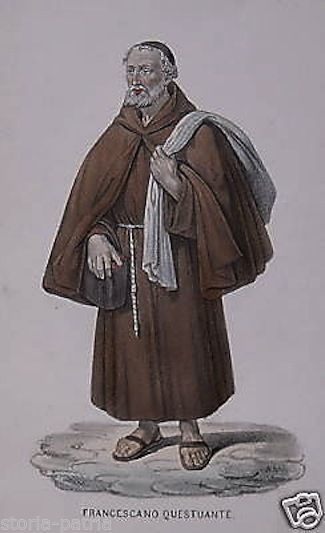 Stampa Antica Francescano Questuante, Ordine San Francesco, 1800