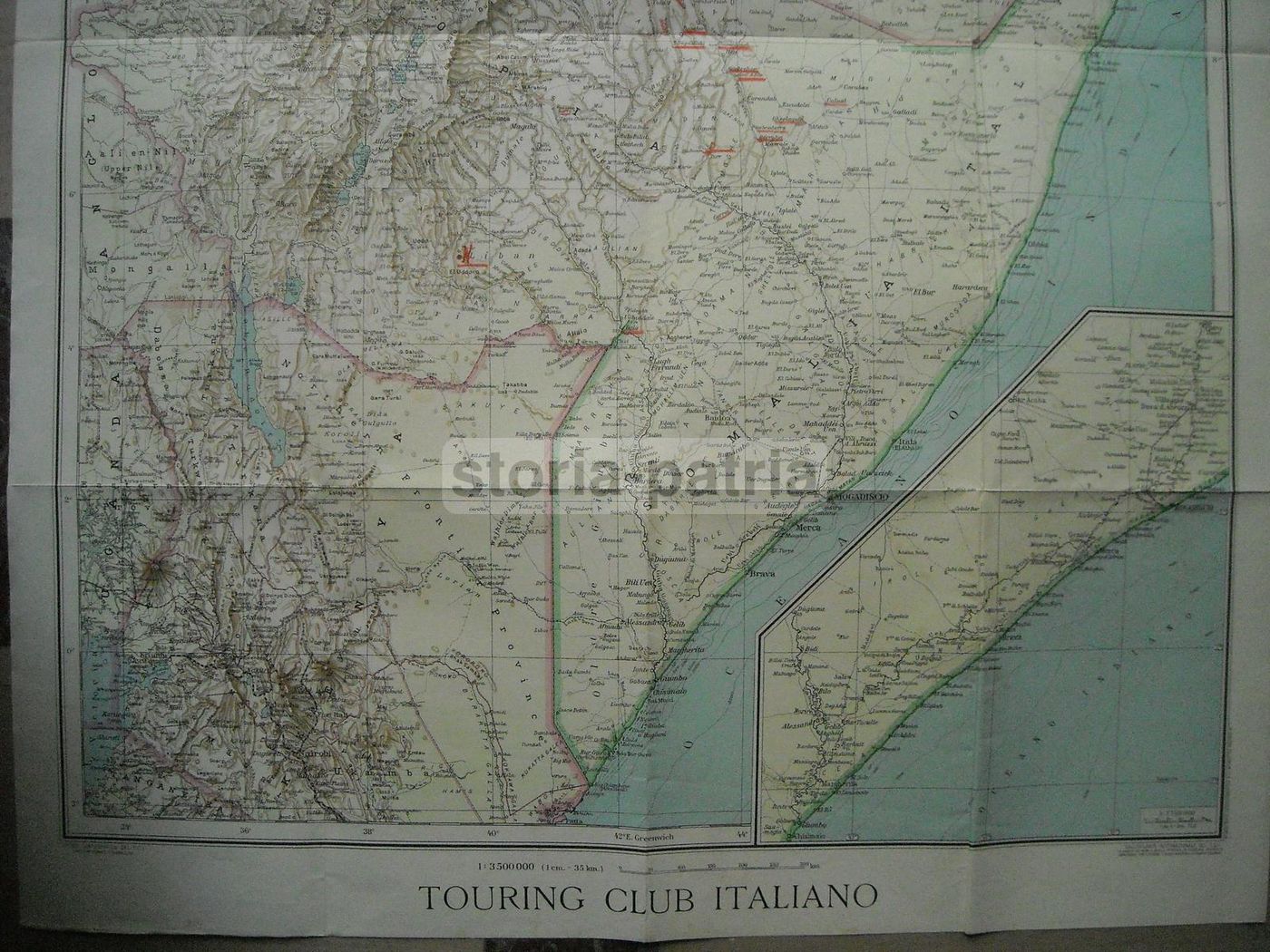 Mappa Dell'Africa Orientale Italiana: Eritrea, Etiopia E Somalia, Circa 1930