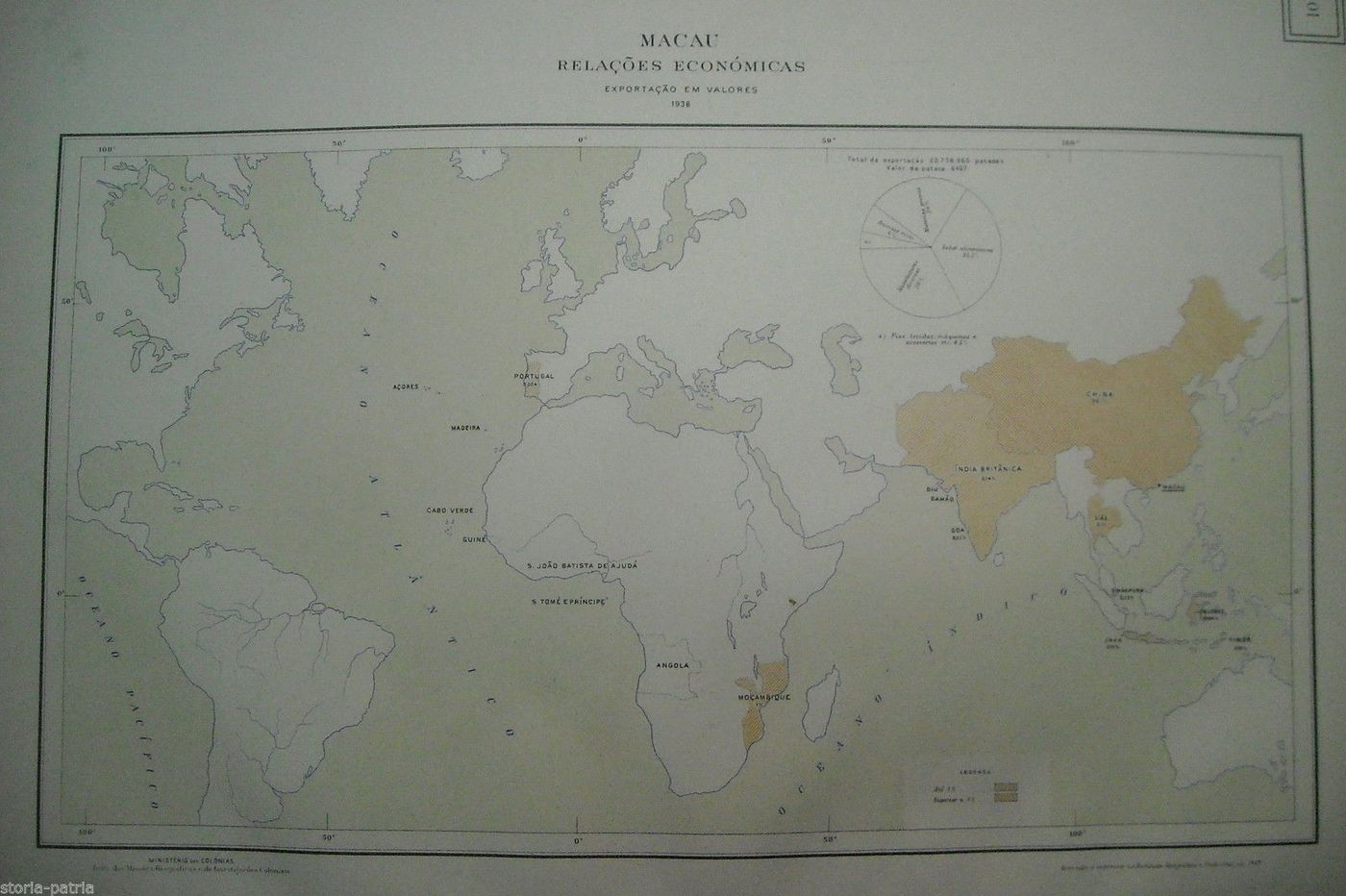 Mappa Esportazioni Macau 1938: Relazioni Economiche E Commerciali