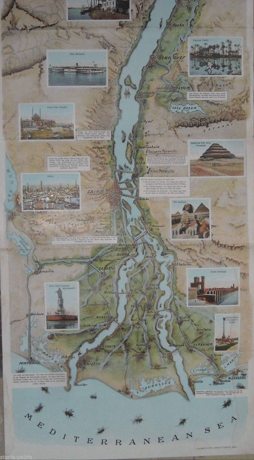 Mappa Antica Del Fiume Nilo Da Alessandria Ad Assuan, Lehnert & Landrock