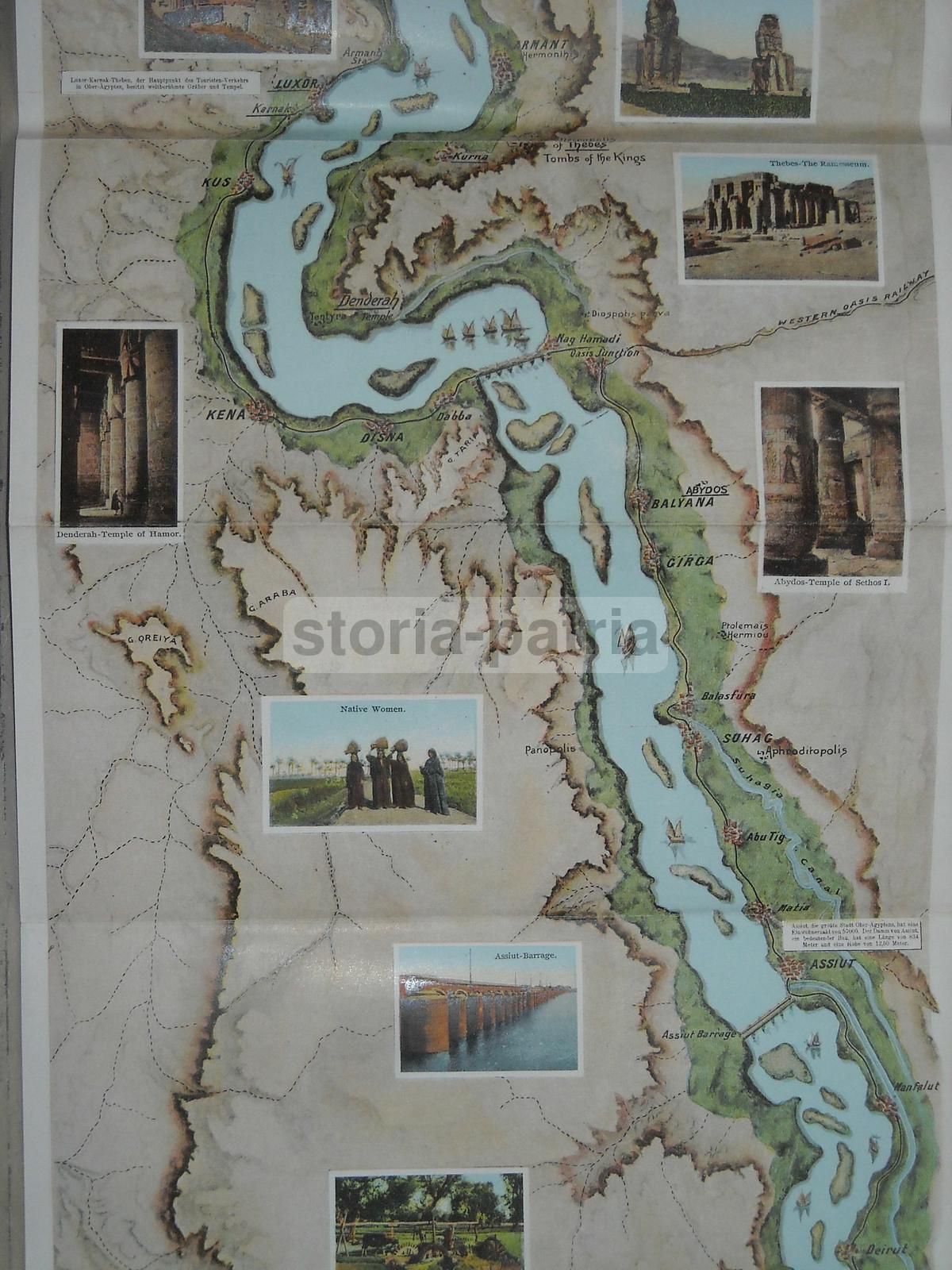 Mappa Antica Del Fiume Nilo Da Alessandria Ad Assuan, Lehnert & Landrock