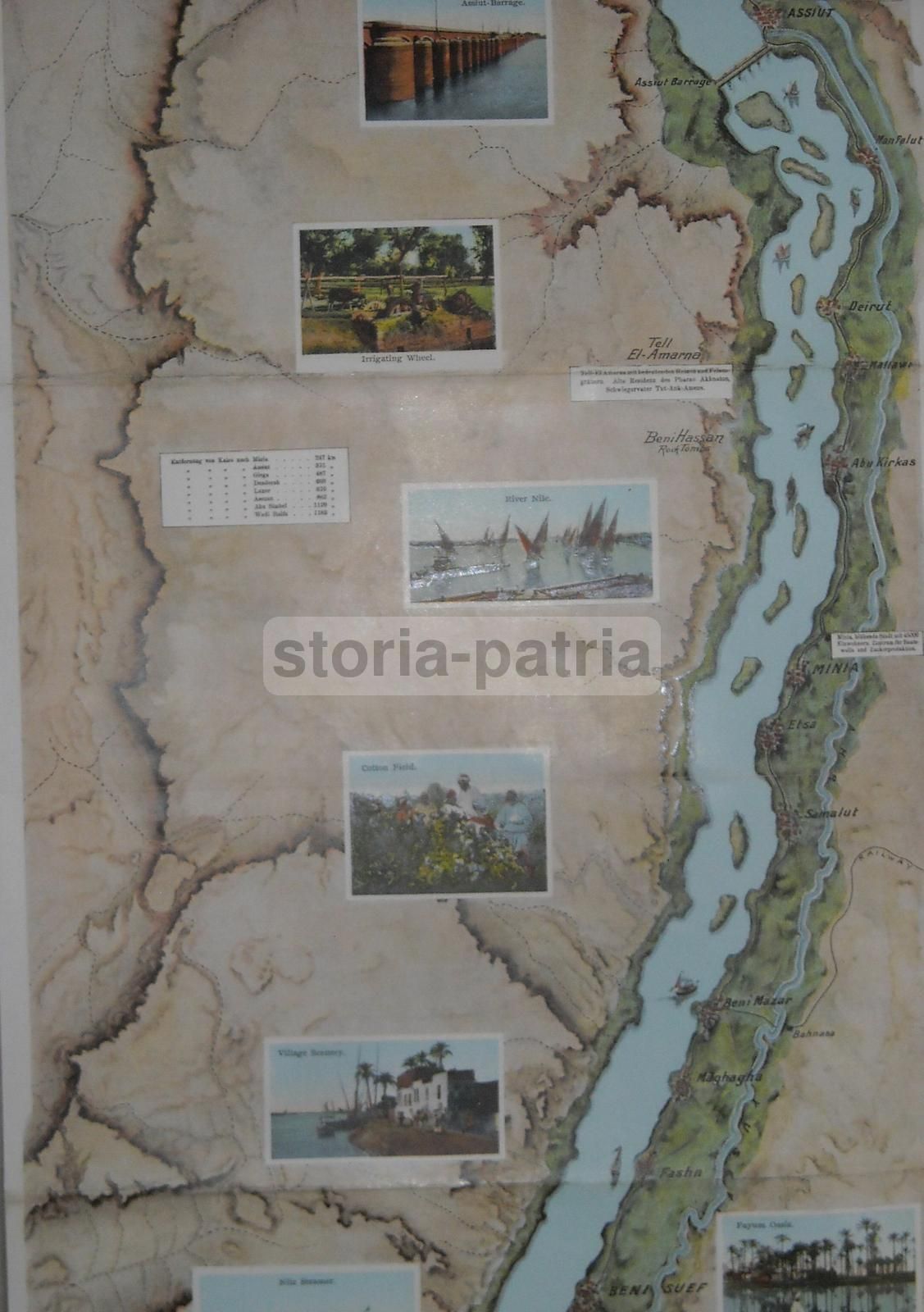 Mappa Antica Del Fiume Nilo Da Alessandria Ad Assuan, Lehnert & Landrock