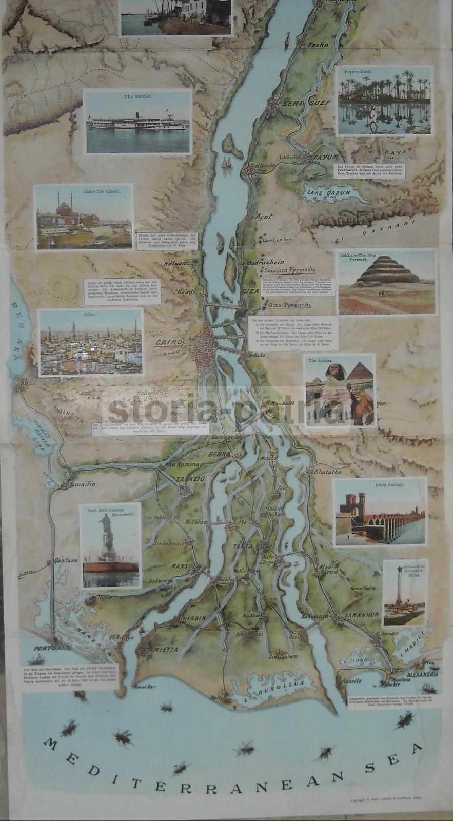 Mappa Antica Del Fiume Nilo Da Alessandria Ad Assuan, Lehnert & Landrock