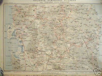 Carta Topografica Oristano Lanusei Sardegna Pirelli TCI 1900