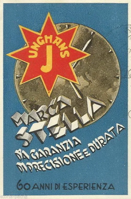 Cartolina Pubblicitaria Orologi Junghans Marca Stella, Vasto 1940