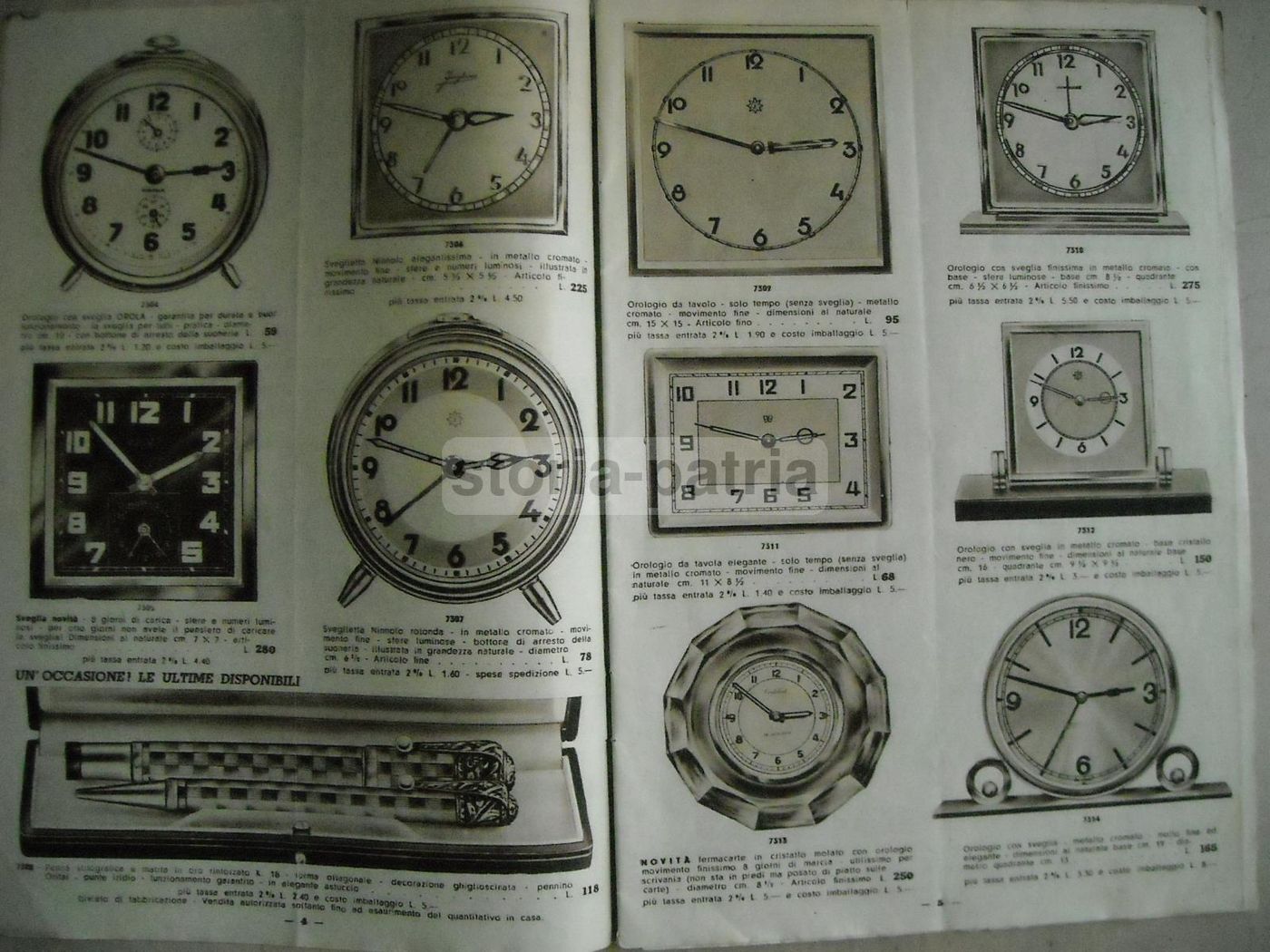 Catalogo Calderoni 1942: Orologi, Sveglie, Lampade E Vetro Di Murano
