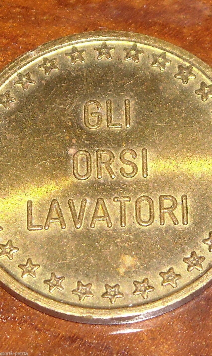 Gettone Pubblicitario Gli Orsi Lavatori In Metallo