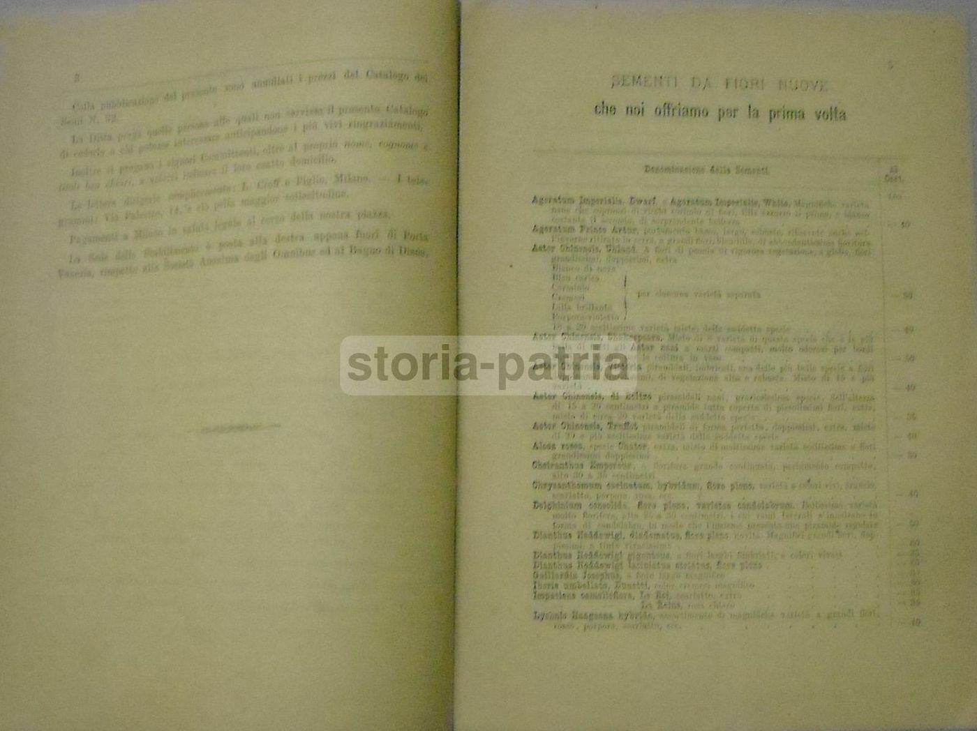 Catalogo Croff 1874 Sementi Ortaggi Fiori Milano Orticoltura