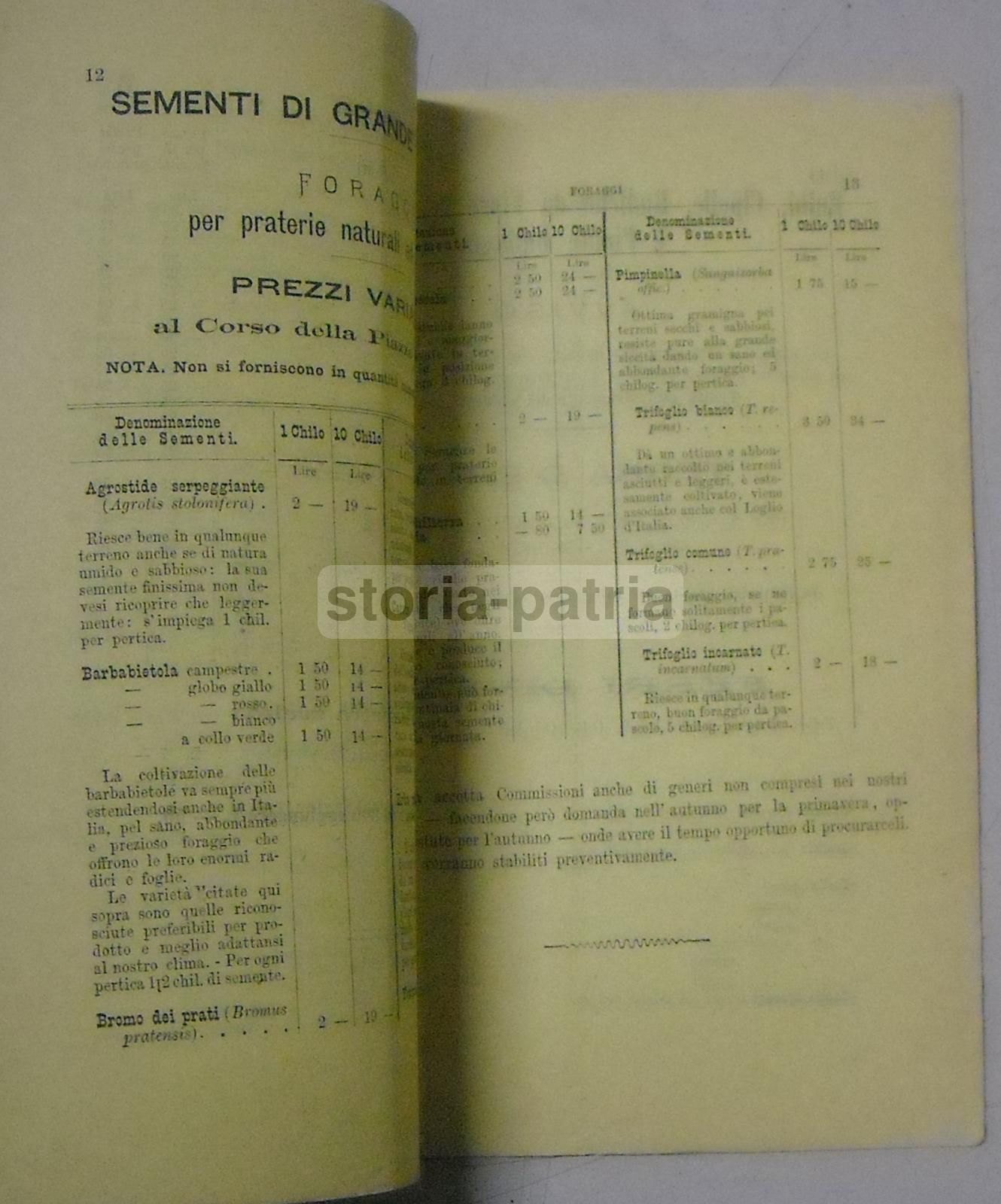 Catalogo Croff 1874 Sementi Ortaggi Fiori Milano Orticoltura