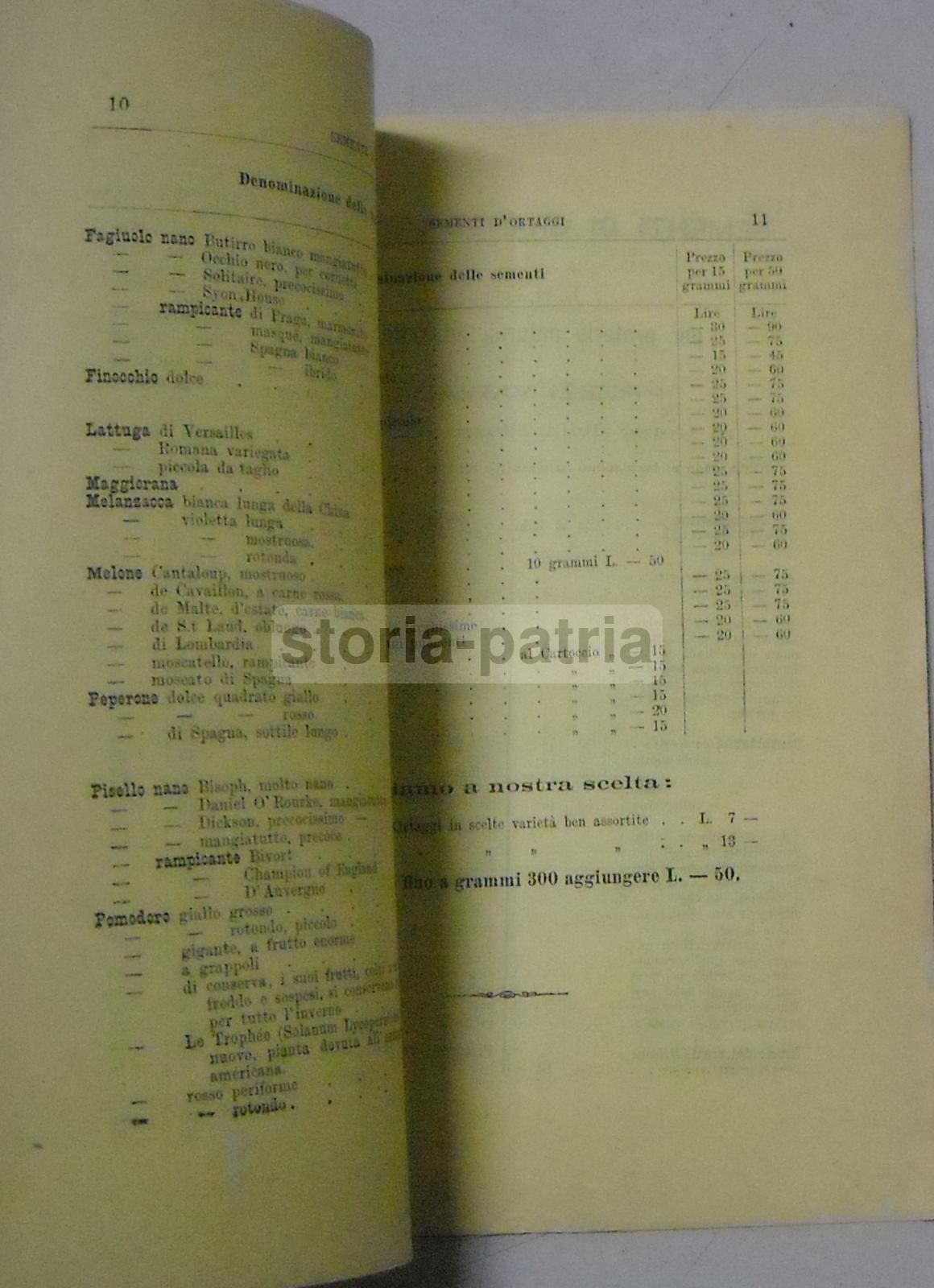 Catalogo Croff 1874 Sementi Ortaggi Fiori Milano Orticoltura