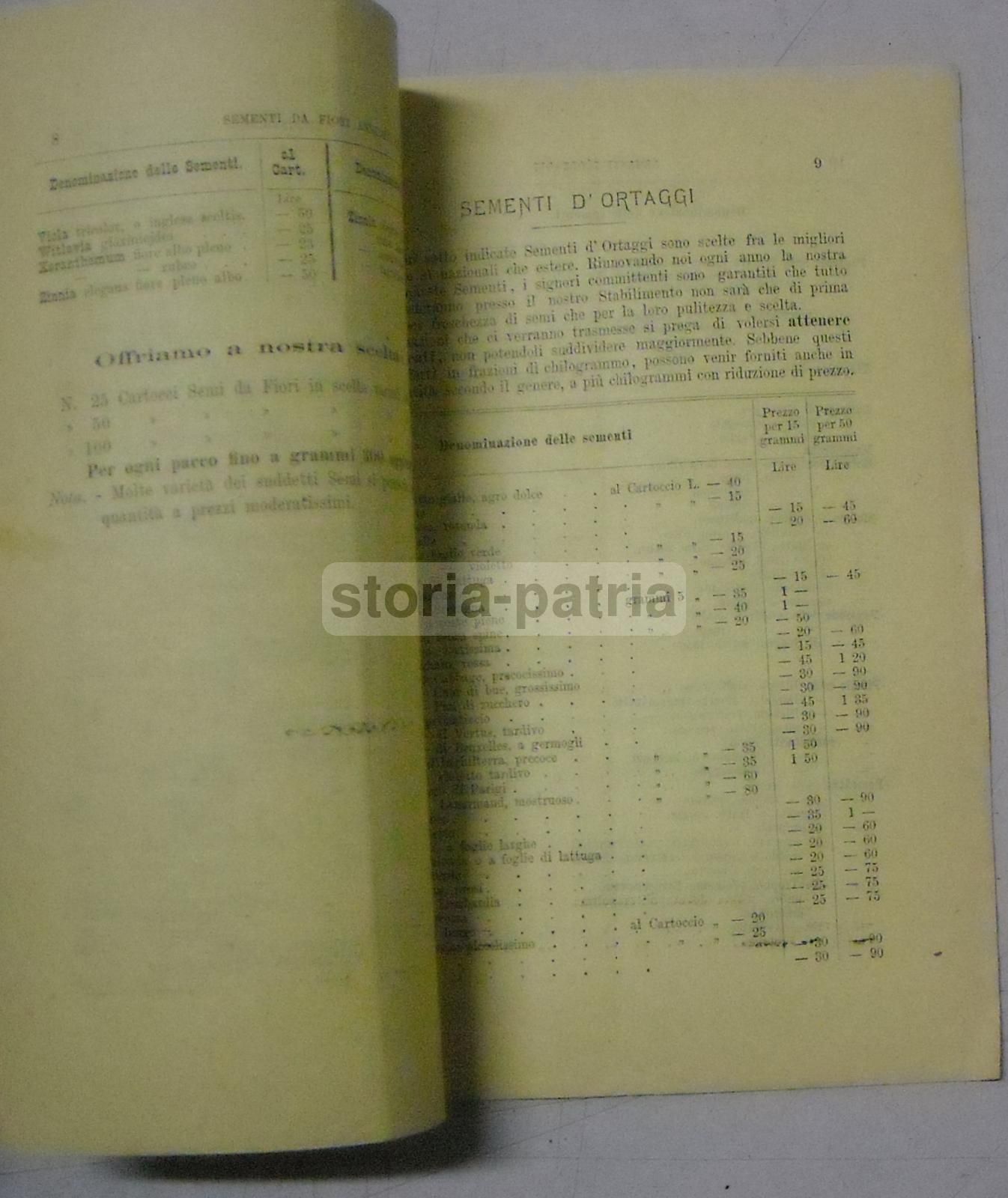 Catalogo Croff 1874 Sementi Ortaggi Fiori Milano Orticoltura