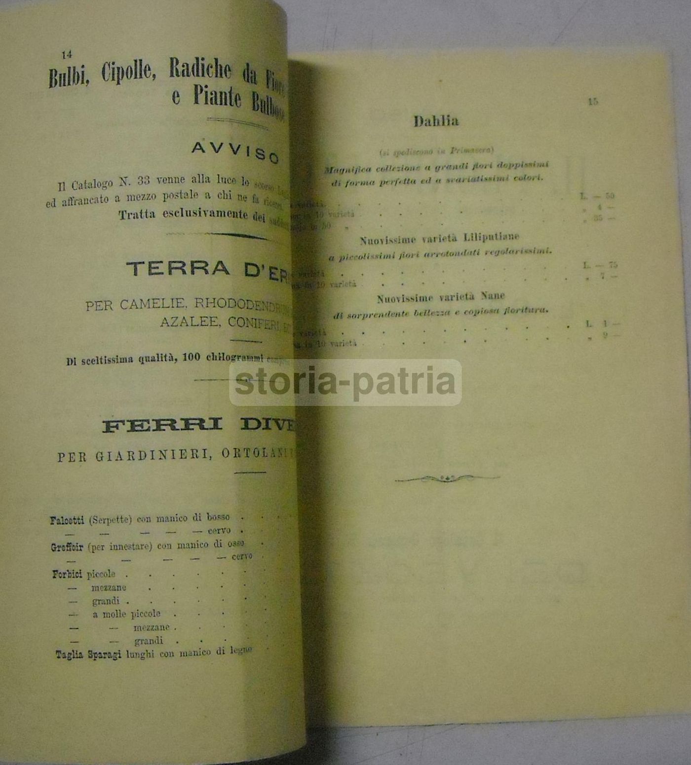 Catalogo Croff 1874 Sementi Ortaggi Fiori Milano Orticoltura