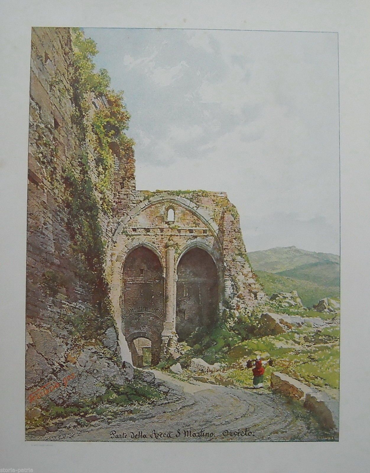 Stampa Antica Rocca Di San Martino Orvieto Carlo Ferrario 1903