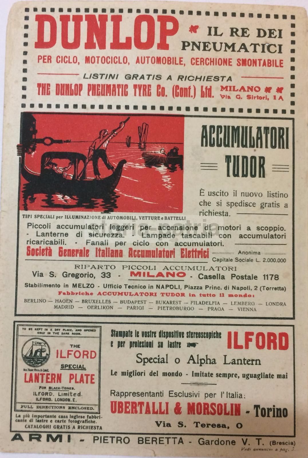 Stampa Pubblicitaria Berry Ottica E Fotografia, Torino 1913