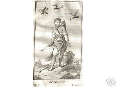 Incisione All'Acquaforte Raffigurante Ottobre, Divinità Mitologica, Fine XVIII Secolo
