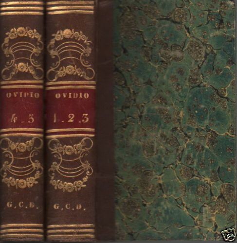 Ovidio, Poesie Malinconiche, 1820 Napoli, Padre Clodio, 5 Volumi