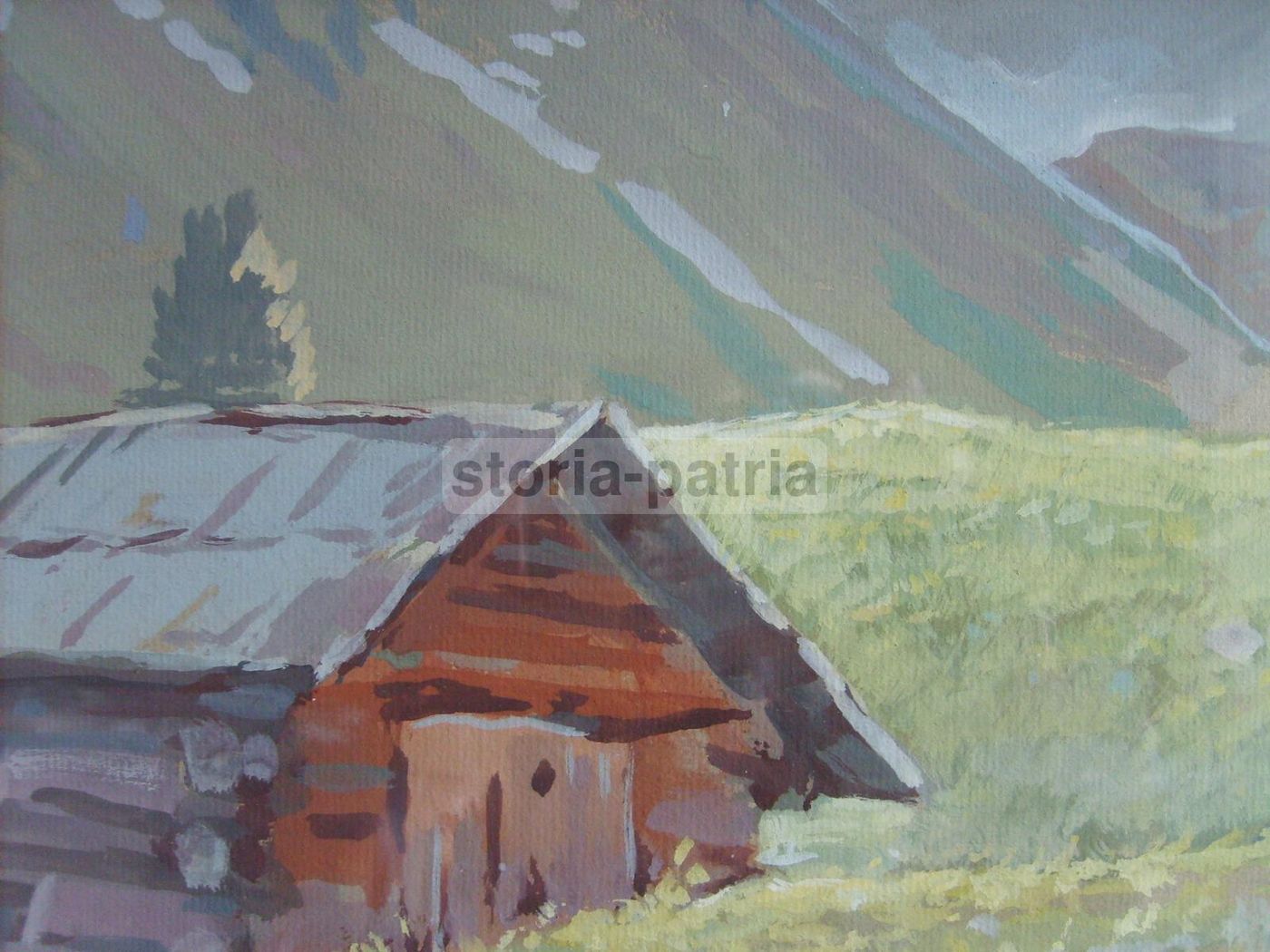 Paesaggio Montano Di Conrad Peter Bergmann, Tempera Su Cartone, Anni '40