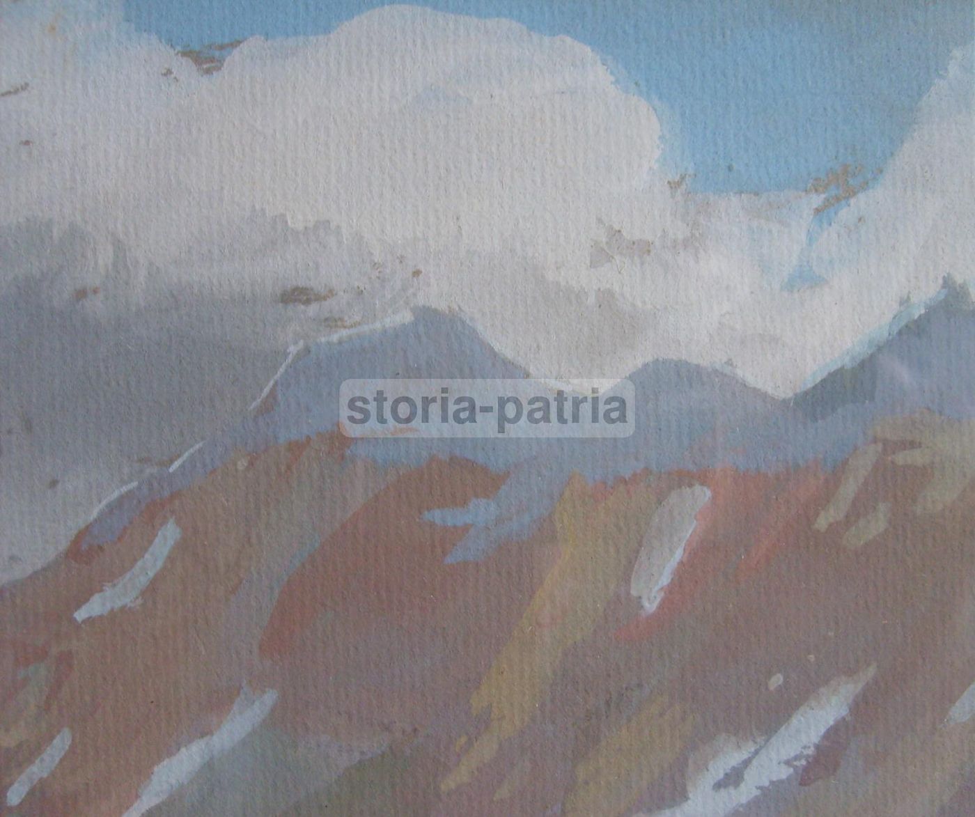 Paesaggio Montano Di Conrad Peter Bergmann, Tempera Su Cartone, Anni '40
