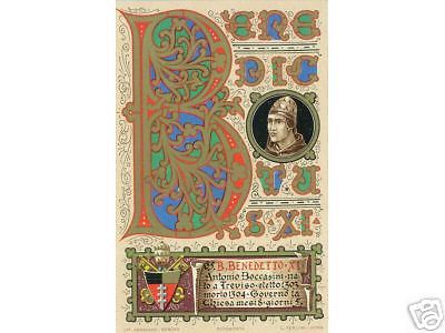 Cartolina Papa Benedetto XI Antonio Boccasini, Cromolitografia 1903