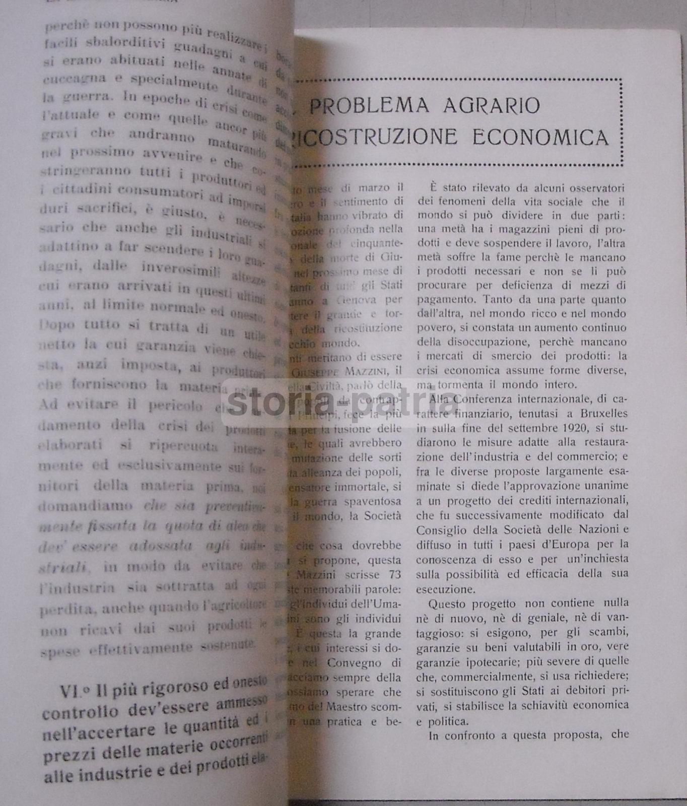 La Riforma Agraria: Rivista Mensile, Parma, Marzo 1922. Economia Agraria