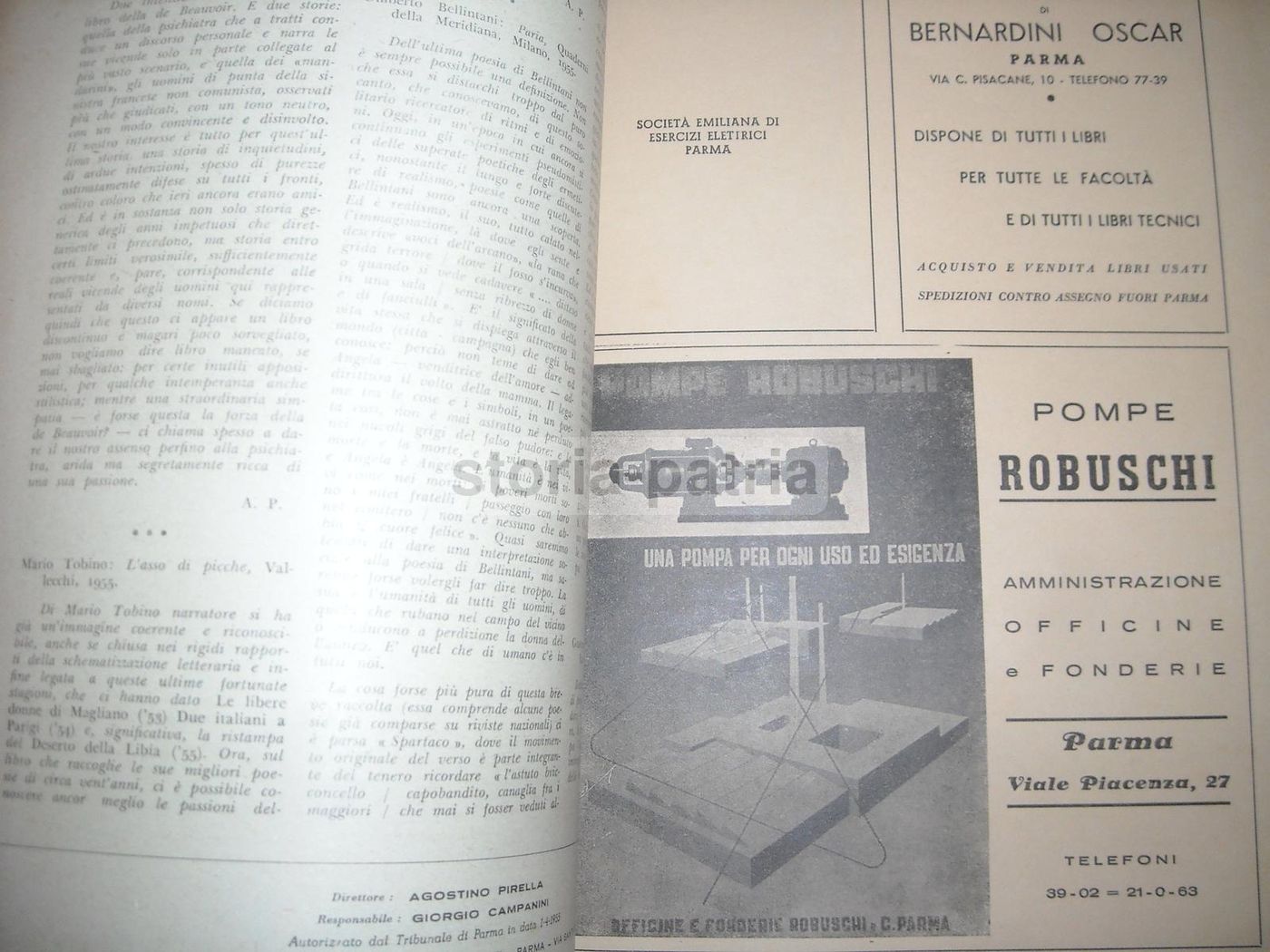 Criteri Rivista 1956: Klee, Bertolucci, Tassi, Pirella, Carrai, Parma