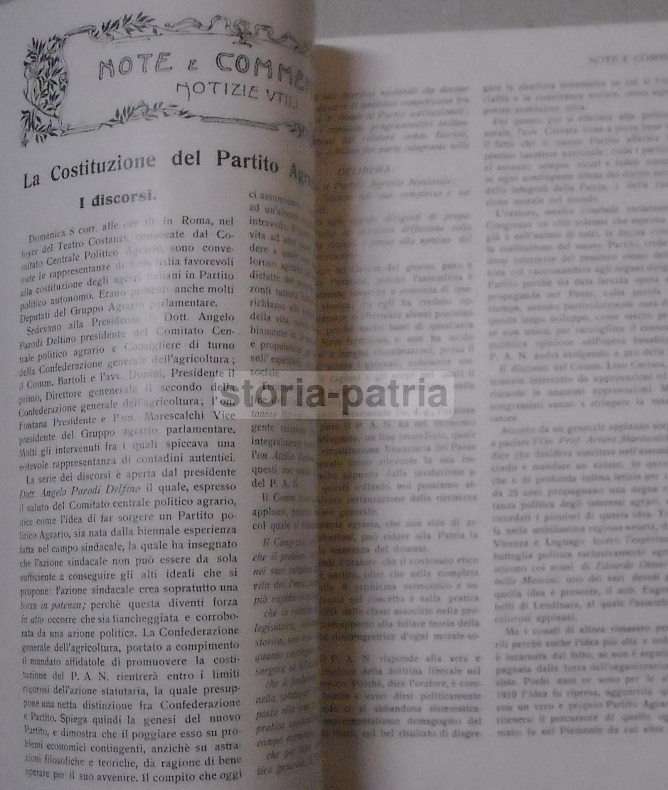La Riforma Agraria: Rivista Mensile Illustrata Di Economia E Politica Agraria. Parma, Gennaio 1922