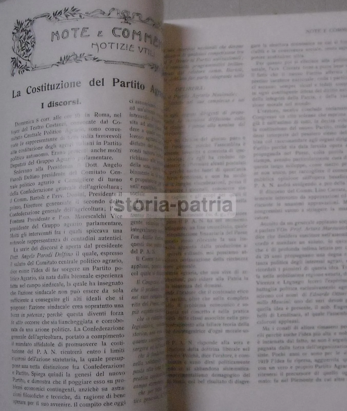 Agrarian Reform: Monthly Illustrated Review of Agricultural Economics and Politics. Parma, January 1922