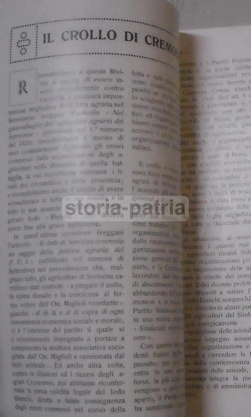Agrarian Reform: Monthly Illustrated Review of Agricultural Economics and Politics. Parma, January 1922