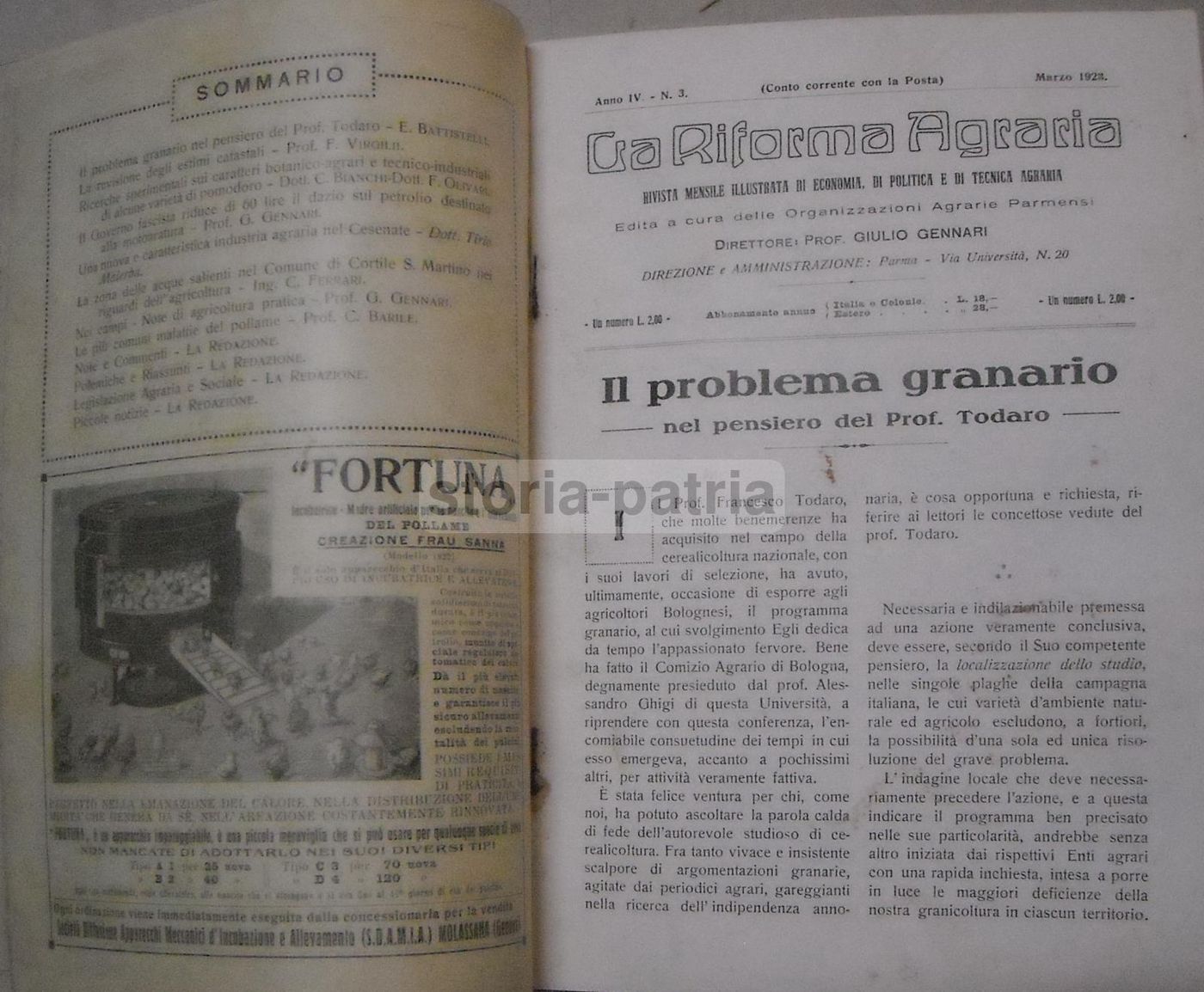 La Riforma Agraria: Rivista Mensile Illustrata Di Economia E Politica Agraria. Parma, Marzo 1923.