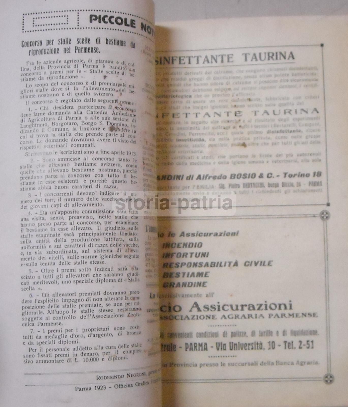 La Riforma Agraria: Rivista Mensile Illustrata Di Economia E Politica Agraria. Parma, Marzo 1923.