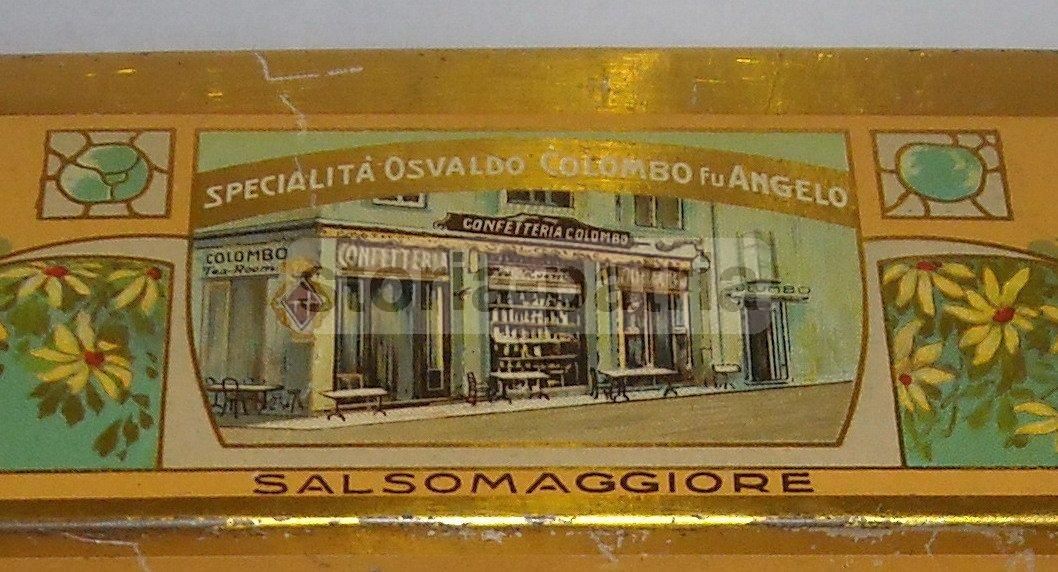 Scatola In Latta Amarettini Colombo Salsomaggiore Liberty Stemma Savoia