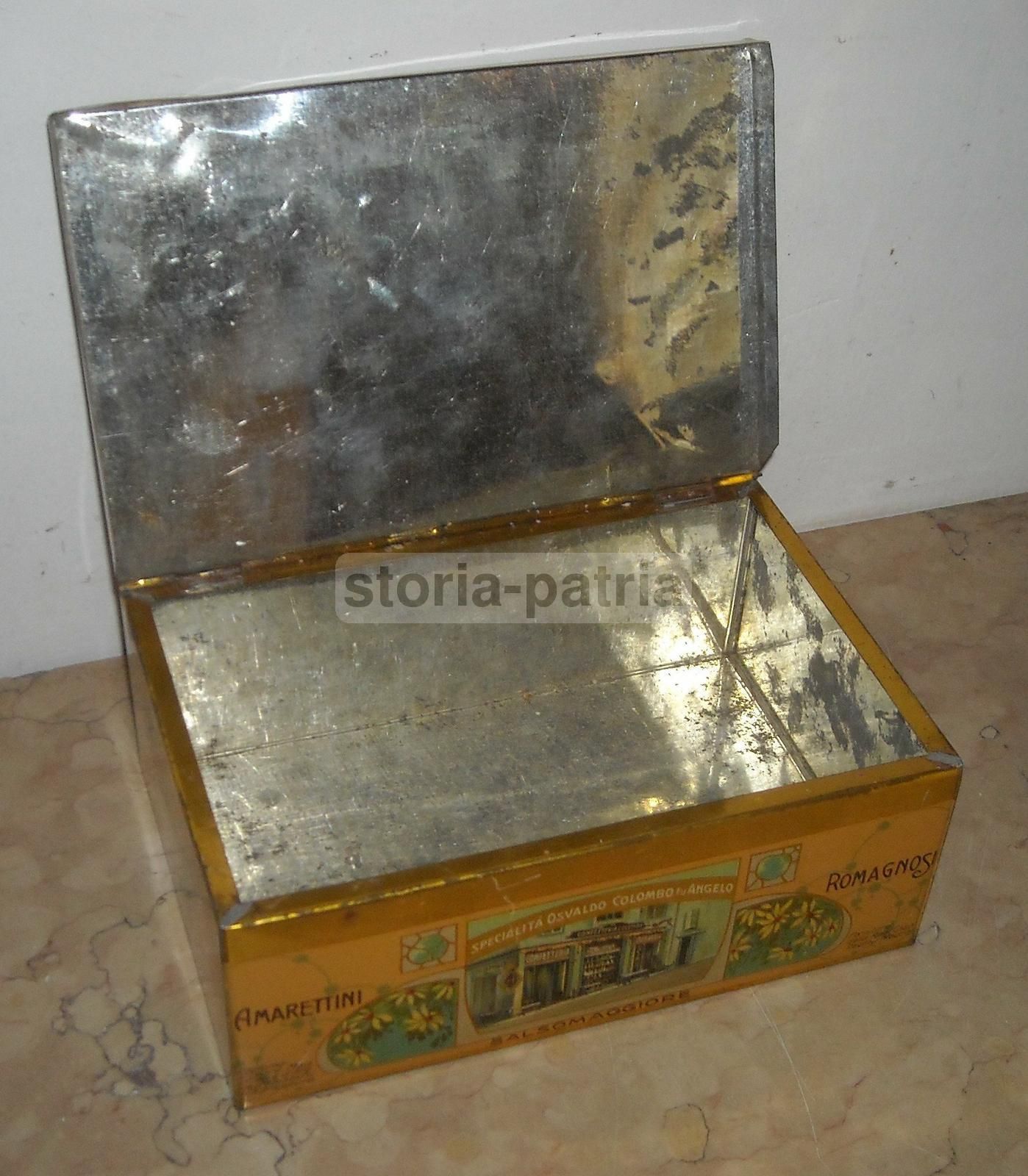 Scatola In Latta Amarettini Colombo Salsomaggiore Liberty Stemma Savoia