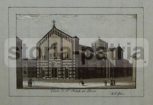 Ricamo Della Chiesa Di San Michele A Pavia, Tessuto In Seta, Metà '800, Firmato R.S.