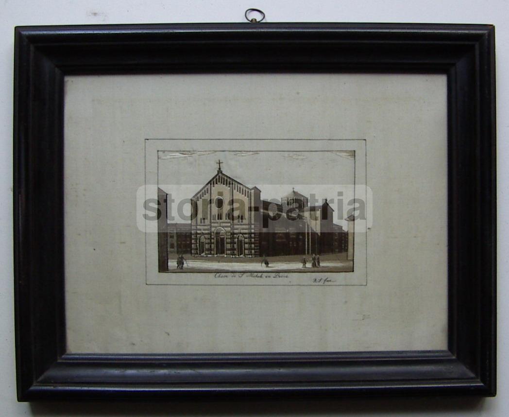 Ricamo Della Chiesa Di San Michele A Pavia, Tessuto In Seta, Metà '800, Firmato R.S.