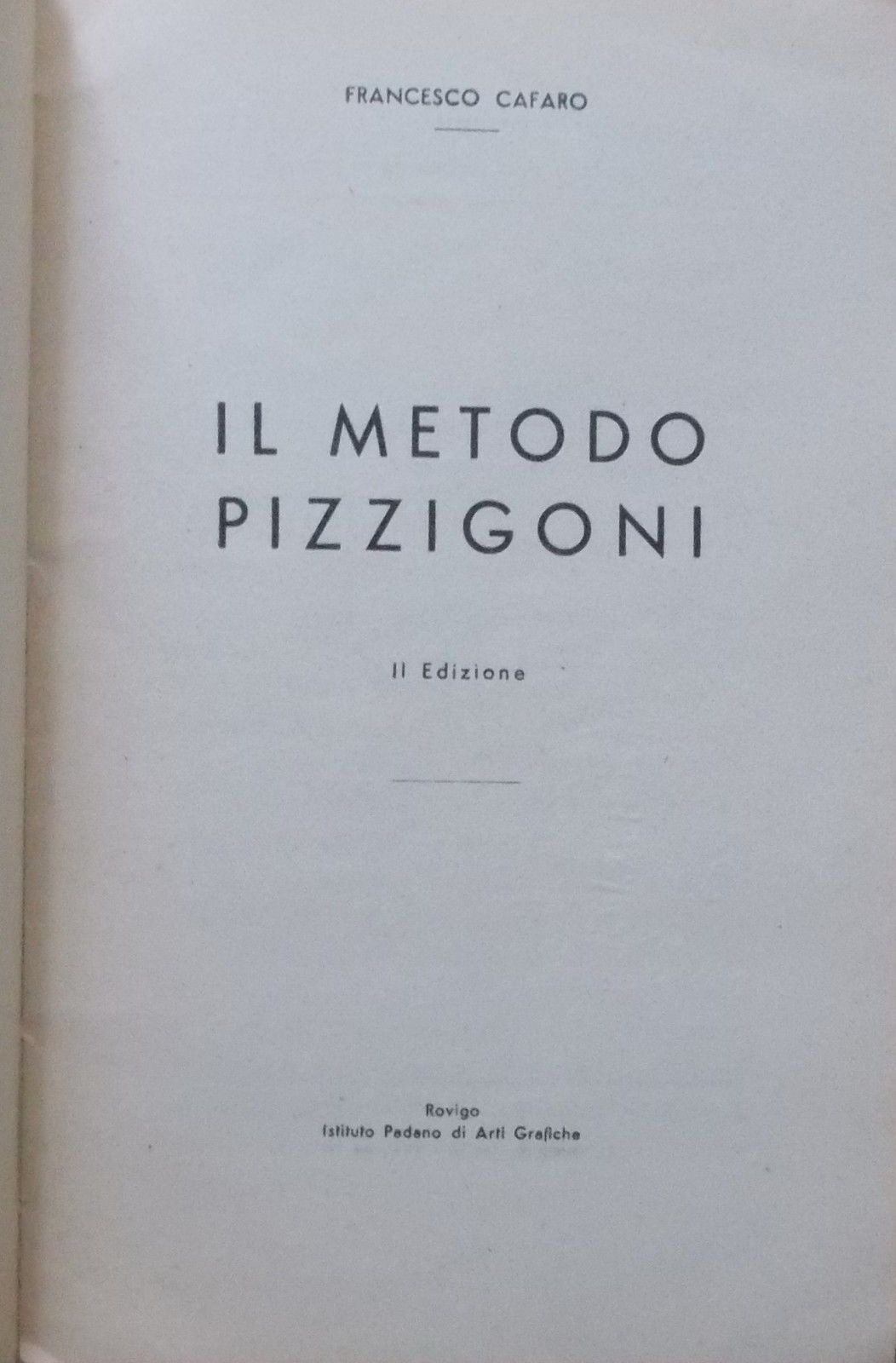 Il Metodo Pizzigoni Di Francesco Cafaro (1954) Pedagogia Educazione