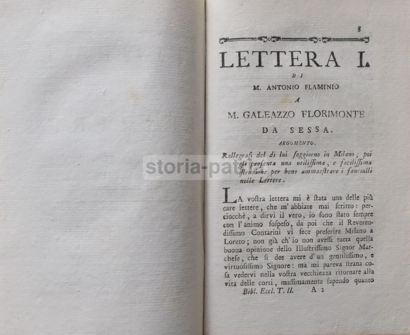 Lettere Di Antonino Flaminio Sulla Pedagogia E L'Insegnamento Ai Fanciulli (XVIII Secolo)