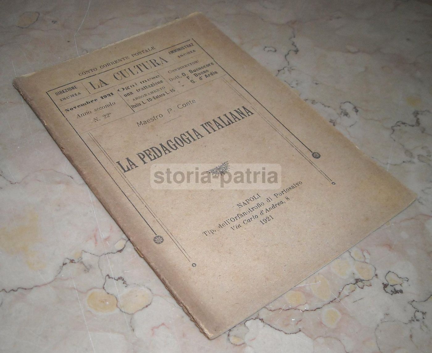 La Pedagogia Italiana Di P. Conte, 1921, Napoli