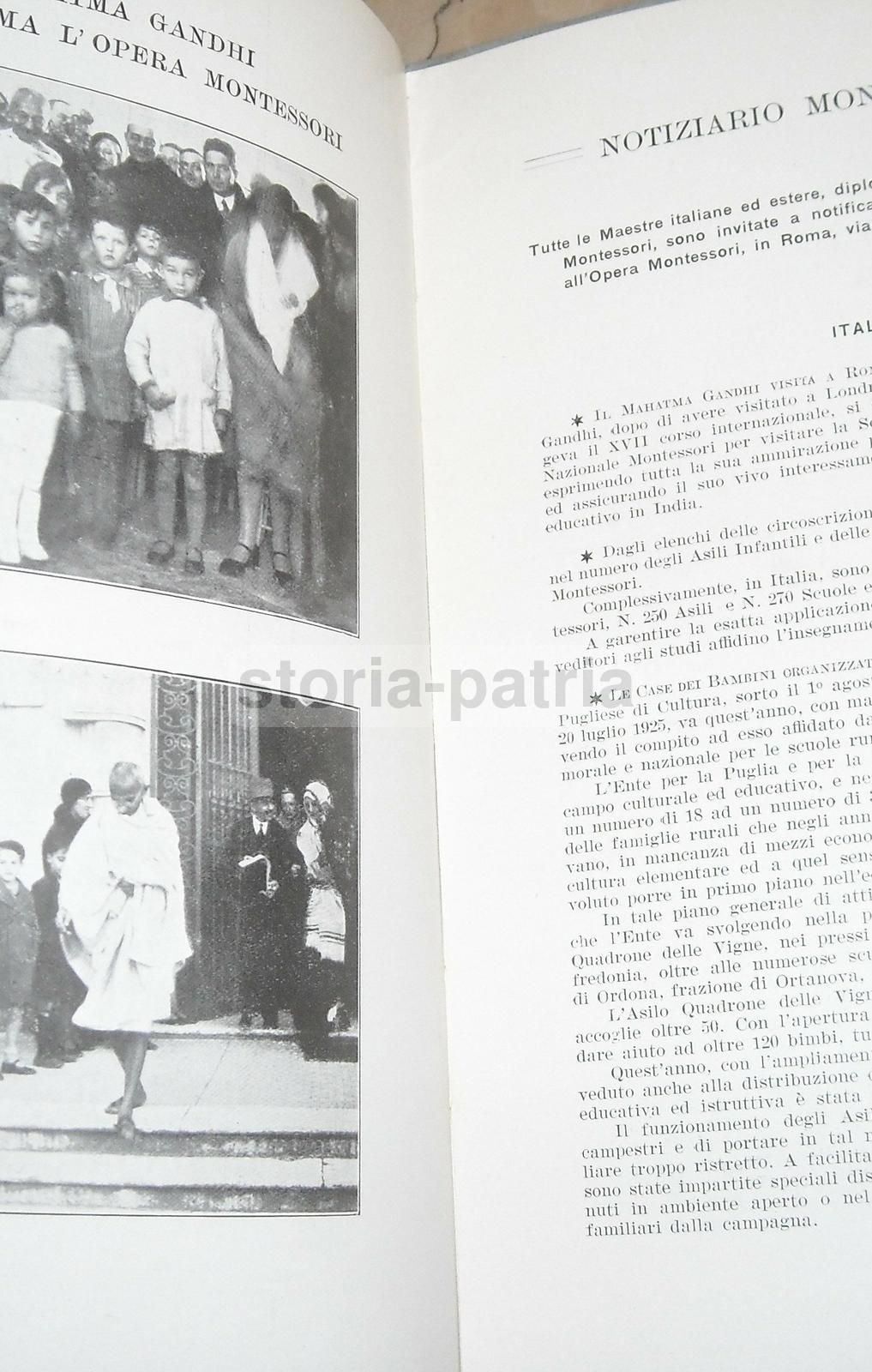 Rivista Montessori 1932 Primo Numero Pedagogia Gandhi Adler Ancona